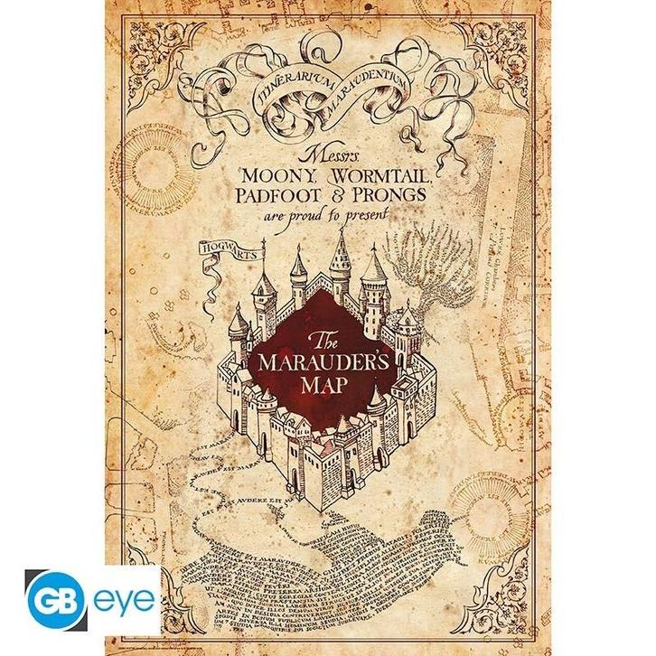 Harry Potter Marauders Map Poster 91.5 x 61 cm, Verzamelen, Harry Potter, Ophalen of Verzenden
