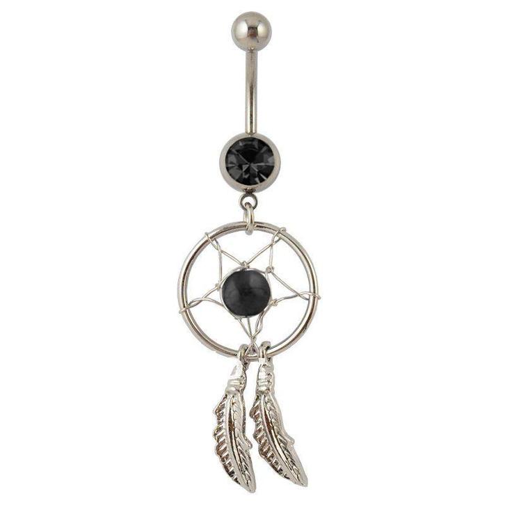 Fako Bijoux® - Navelpiercing - Dreamcatcher - Zwart, Handtassen en Accessoires, Piercings, Verzenden