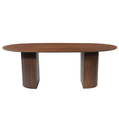 Mangohouten Eettafel Maeve 210x100 cm Walnoot, Huis en Inrichting, Tafels | Eettafels, Nieuw, Overige houtsoorten, Overige vormen