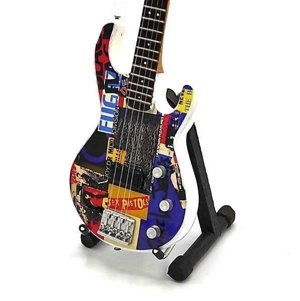 Miniatuur Punk basgitaar met gratis standaard, Verzamelen, Film en Tv, Beeldje, Replica of Model, Nieuw, Verzenden