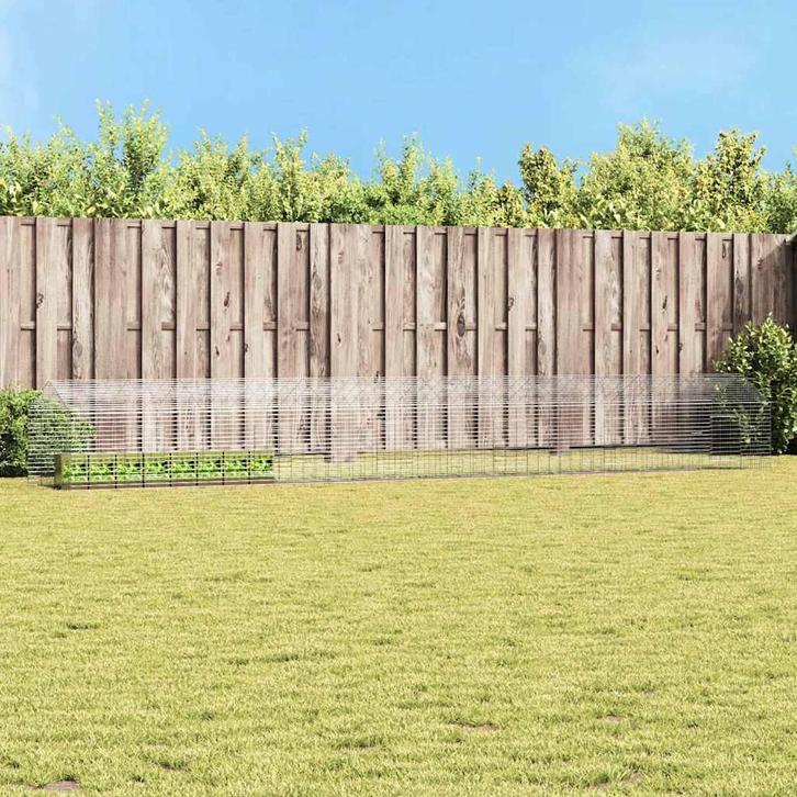 vidaXL Konijnenkooi Zilver 400 x 78 x 78 cm Gegevens staal, Animaux & Accessoires, Rongeurs & Lapins | Cages & Clapiers, Envoi