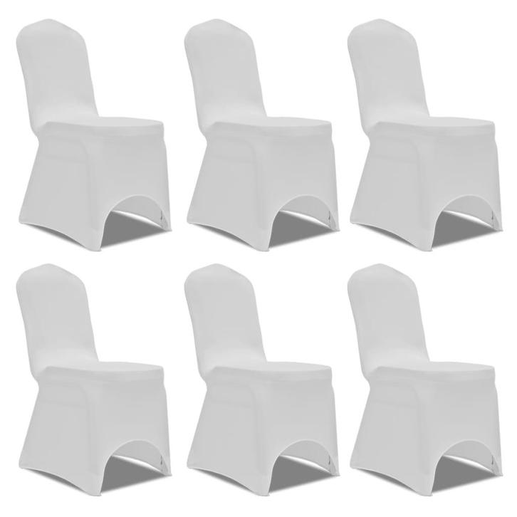 vidaXL Stoelhoes Stretch Wit (6 stuks), Tuin en Terras, Tuinmeubel-accessoires, Nieuw, Verzenden