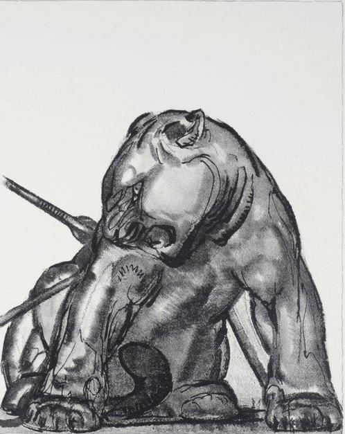Paul Jouve (1878 - 1973) - Les panthères, Antiek en Kunst, Antiek | Overige Antiek