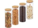 Veiling - voorraadpot set van 4 - 1600 ml - bamboe deksel, Huis en Inrichting, Nieuw