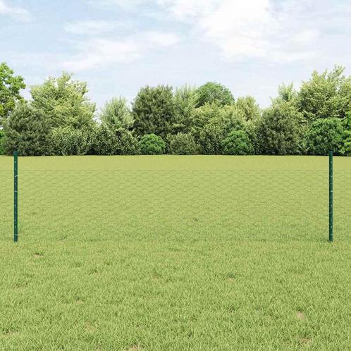 vidaXL Hekpalen 11 stks U-kanaal Groen 60 cm Staal, Tuin en Terras, Tuinhekken en Hekwerk, Nieuw, Verzenden