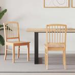 vidaXL Eetstoelen 2 pcs Naturel 50 x 52,5 x 91 cm Massief, Huis en Inrichting, Verzenden, Nieuw