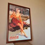 Coca-Cola - Reclamebord - Glas, Hout