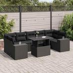 vidaXL Salon de jardin 8 pcs avec coussins noir résine, Jardin & Terrasse, Ensembles de jardin, Verzenden, Neuf, Salons de jardin