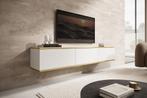 Zwevend TV-Meubel Wit 175x32x30 goud, Huis en Inrichting, Overige materialen, Verzenden, 150 tot 200 cm, Nieuw
