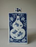 Theeservies - Rectangular tea canister box blue - Keramiek -