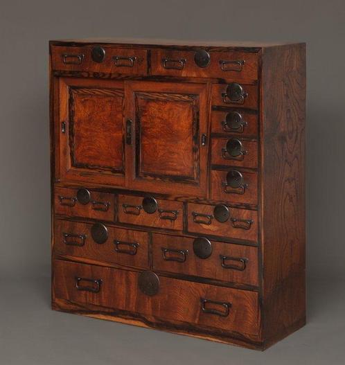 Chôbadansu  (armoire à documents du commerçant) - Fer,, Antiek en Kunst, Antiek | Overige Antiek