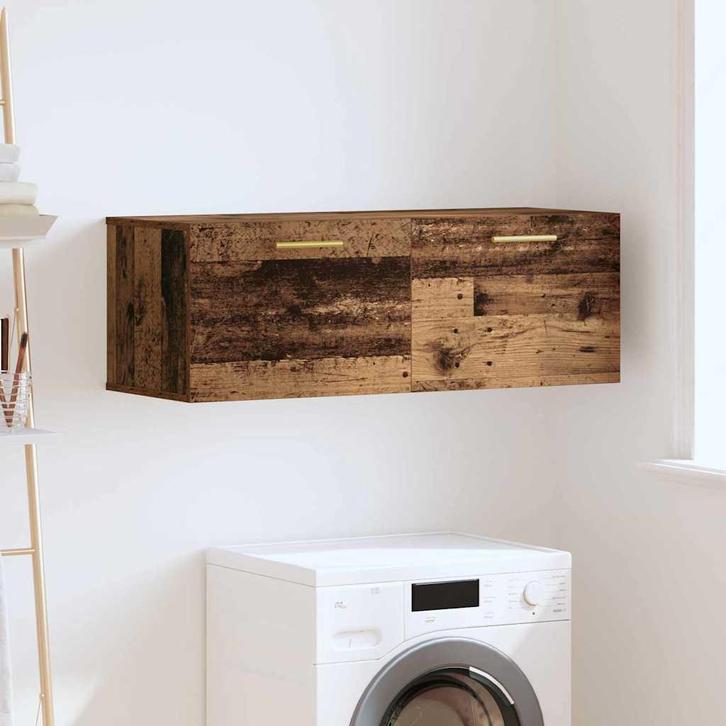 vidaXL Wandkast Oud hout 100 x 36.5 x 35 cm Bewerkt hout, Huis en Inrichting, Kasten | Overige, Nieuw, Verzenden