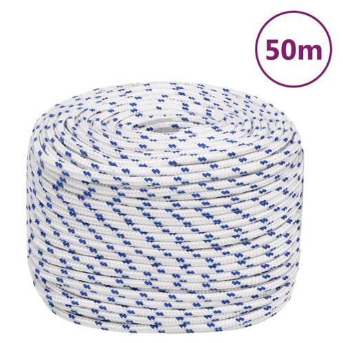 vidaXL Boot touw 8 mm 50 m polypropyleen wit, Doe-het-zelf en Bouw, IJzerwaren en Bevestigingsmiddelen, Nieuw, Verzenden