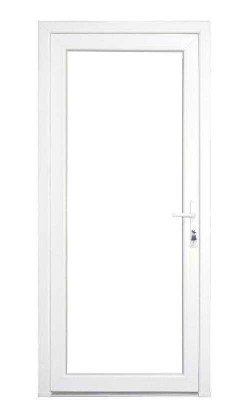 PVC Deur volledig glas Premium b98xh215 cm wit L, Doe-het-zelf en Bouw, Deuren en Vliegenramen, Nieuw, Glas, Kunststof, Metaal