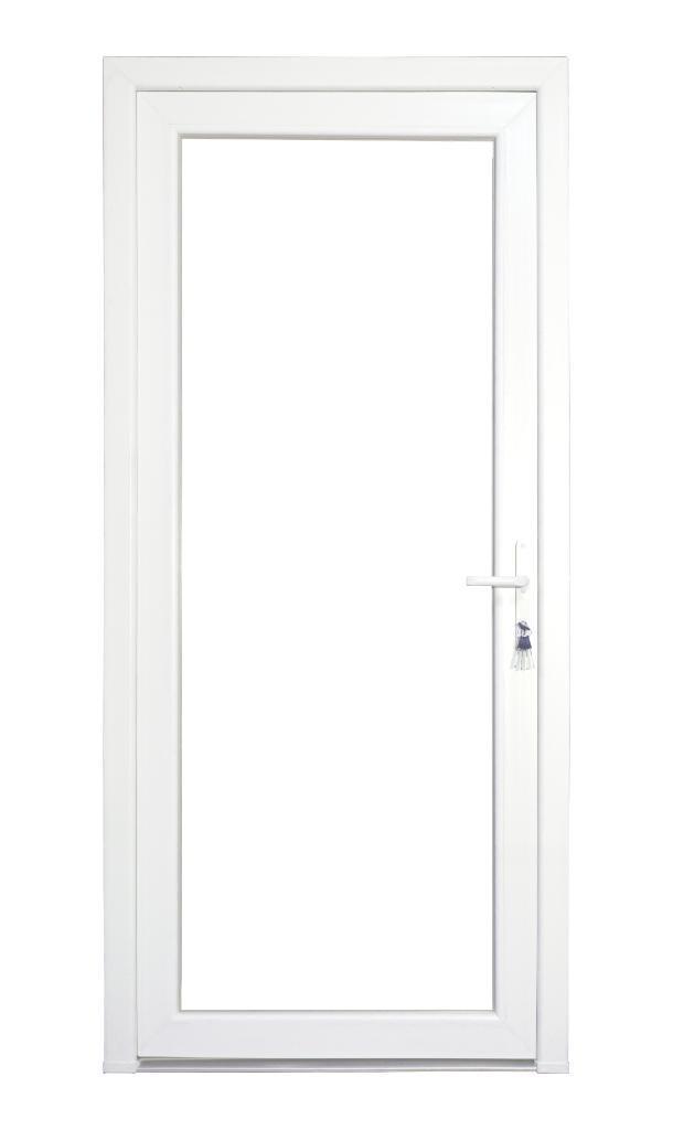 PVC Deur volledig glas Premium b98xh215 cm wit L, Doe-het-zelf en Bouw, Deuren en Vliegenramen, Nieuw, Glas, Kunststof, Metaal