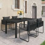 vidaXL 5-delige Tuinset PVC-rattan zwart, Tuin en Terras, Verzenden, Nieuw, Tuinset