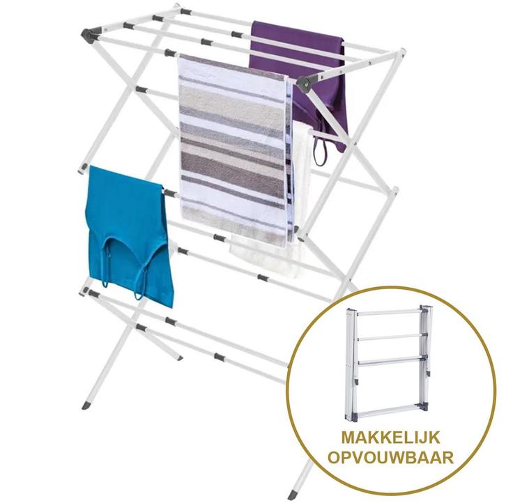 Alora Opvouwbaar Droogrek – Uitschuifbaar – Opvouwbaar -, Tuin en Terras, Hand-tuingereedschap, Nieuw