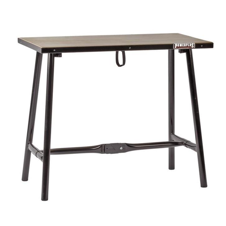 Inklapbare werkbank zwart 100 cm met houten werkblad, Doe-het-zelf en Bouw, Werkbanken, Ophalen of Verzenden