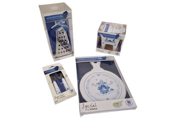 Boska - kaas set - Kaasrasp (4) - Delfts Blauw - Porselein,, Antiek en Kunst, Antiek | Keukengerei