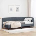 vidaXL Hoek Bed Frame met hoofdeinde Donkergrijs 100 x 200, Verzenden, Nieuw