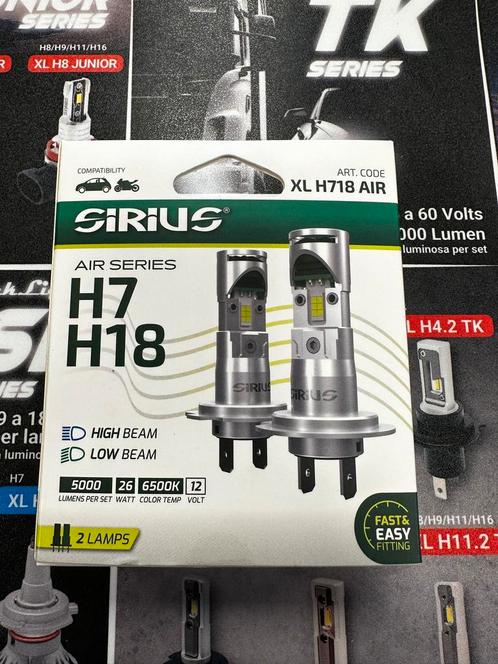 KIT DE PHARE LED SIRIUS H7 H18 12V 6500K AVEC VENTILATEUR, Auto-onderdelen, Verlichting, Verzenden