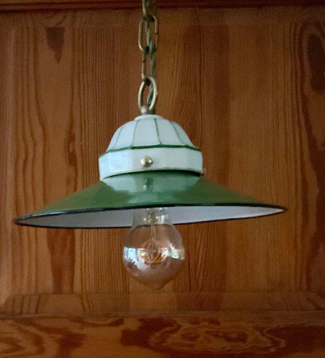 Lamp ornament - Emaille, Porselein Messing - vintage, Antiek en Kunst, Antiek | Verlichting