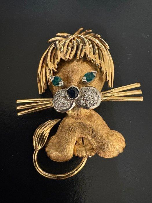 Sans prix de réserve - Broche - 18 carats Or jaune Diamant, Bijoux, Sacs & Beauté, Bijoux anciens