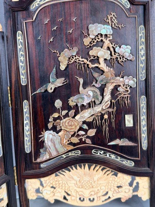 Paravent - Bois, os, nacre - Chine - Écran de table sculpté, Antiek en Kunst, Antiek | Overige Antiek
