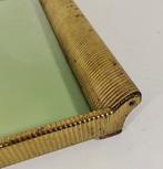 Dienblad - Ontwerp 1950 - Hout - Goud metalen - Decoratieve