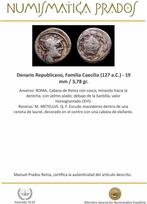 Romeinse Republiek. M. Caecilius Q.f. Q.n. Metellus, 127, Postzegels en Munten