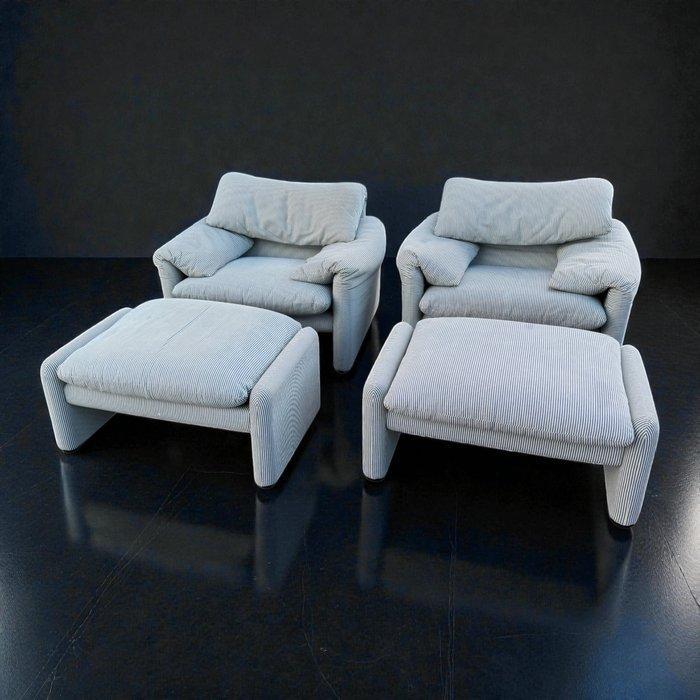 Cassina - Vico Magistretti - Fauteuil (4) - Maralunga -, Antiek en Kunst, Kunst | Designobjecten