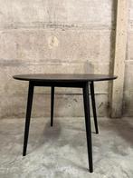 Ronde zwarte eettafel in hout, Huis en Inrichting, Tafels | Eettafels, Ophalen, Gebruikt, Overige houtsoorten