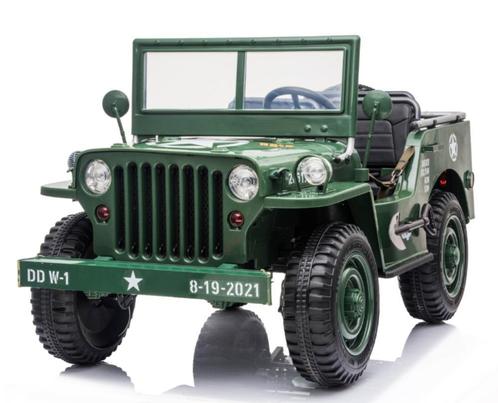 Kinderauto JEEP WILLYS WW2, groen, 24V, 4WD, 3 zits,RC NIEUW, Enfants & Bébés, Jouets | Extérieur | Véhicules à batterie, Enlèvement ou Envoi