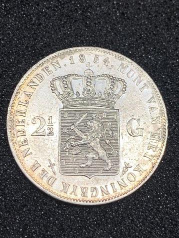 Nederland. Willem III. 2 1/2 Gulden 1854/52 of 53? beschikbaar voor biedingen