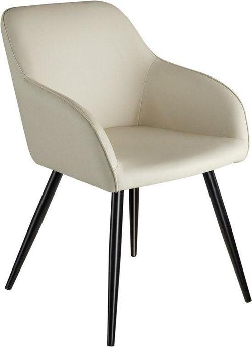 Tweedekans | tectake® - Stoel Marilyn stof creme /zwart, Huis en Inrichting, Stoelen, Ophalen of Verzenden