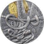 Niue. 5 Dollars 2022 Green Mamba Wildlife in the Moonlight