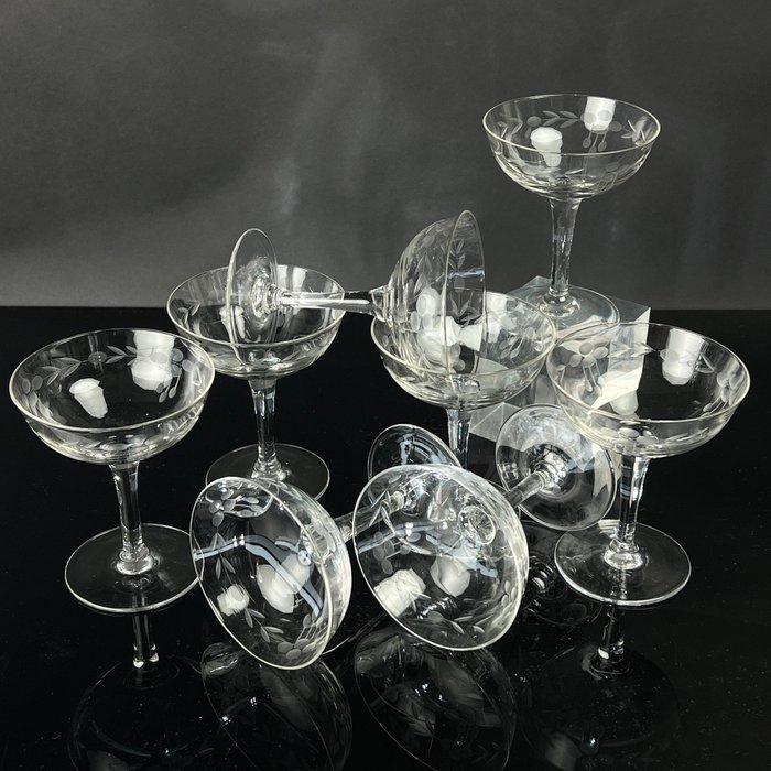 Drinkset (8) - bloemen- en bessenmotief - cocktails -, Antiek en Kunst, Antiek | Meubels | Tafels