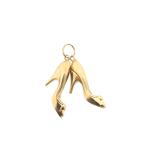 Gouden hanger van twee pumps (kettinghanger, hoge hakken), Handtassen en Accessoires, Bedels, Ophalen of Verzenden, Gebruikt, Goud