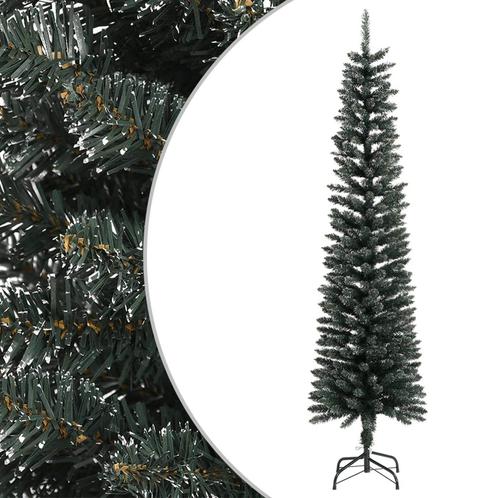 vidaXL Kunstkerstboom met standaard smal 210 cm PVC groen, Diversen, Kerst, Nieuw, Verzenden