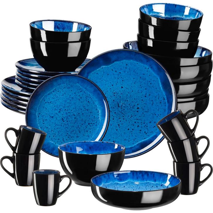 tectake Serviesset Mare van aardewerk, voor 6 personen - 30, Huis en Inrichting, Keuken | Servies, Verzenden