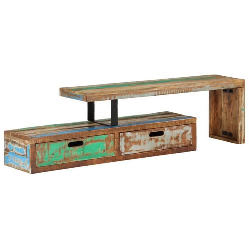 vidaXL Tv-meubel (118-200) x 30 x 40 cm massief hout, Huis en Inrichting, Kasten |Televisiemeubels, Nieuw, Verzenden