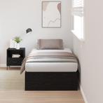 vidaXL Opbergbedframe Zwart Eiken 75x190 cm Bewerkte Hout, Verzenden, Nieuw