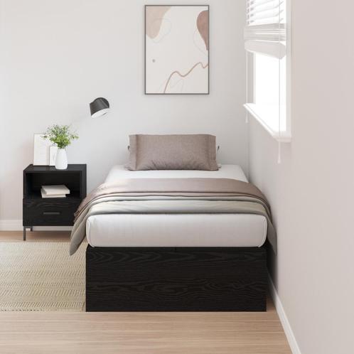 vidaXL Opbergbedframe Zwart Eiken 75x190 cm Bewerkte Hout, Huis en Inrichting, Slaapkamer | Bedden, Nieuw, Verzenden