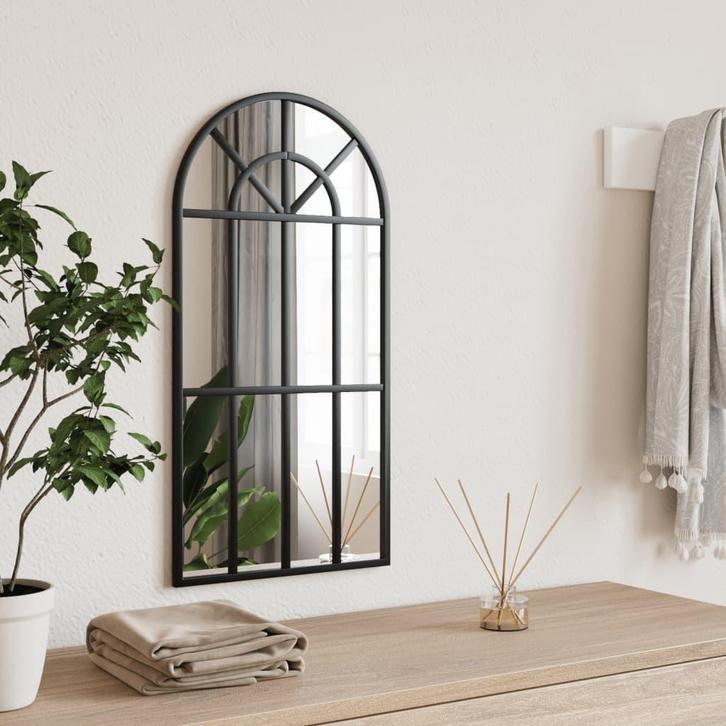 vidaXL Wandspiegel boog 30x60 cm ijzer zwart, Huis en Inrichting, Woonaccessoires | Spiegels, Nieuw, Verzenden