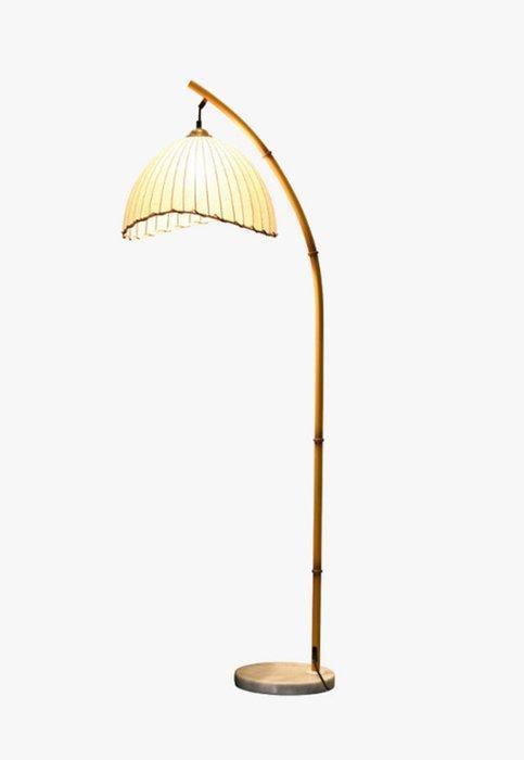 Gebogen vloerlamp - Wabi Sabi - Metaal, Canvas, Marmer -, Antiquités & Art, Art | Objets design