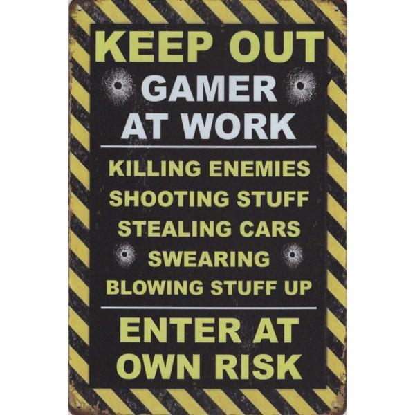 Wandbord -  Keep Out Gamer At Work Enter At Own Risk, Maison & Meubles, Accessoires pour la Maison | Décorations murale