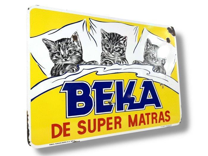 Plaque émaillée - BEKA - De Super Matras - Émail, Antiquités & Art, Antiquités | Assiettes décoratives & Carrelages