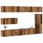 vidaXL 7-delig Tv-meubelset wandmontage bewerkt hout oud, Verzenden, Nieuw