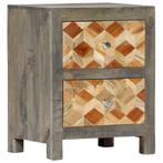 vidaXL Nachtkastje 40x30x50 cm massief mangohout grijs, Huis en Inrichting, Slaapkamer | Nachtkastjes, Verzenden, Nieuw