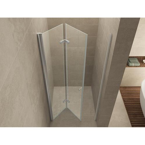 BWS Vouwbare Nisdeur Links 80x202 cm 8mm NANO Harmonica Deur, Doe-het-zelf en Bouw, Sanitair, Douche, Nieuw, Ophalen of Verzenden